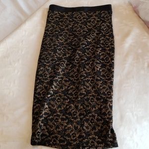 Black and Gold pencil skirt